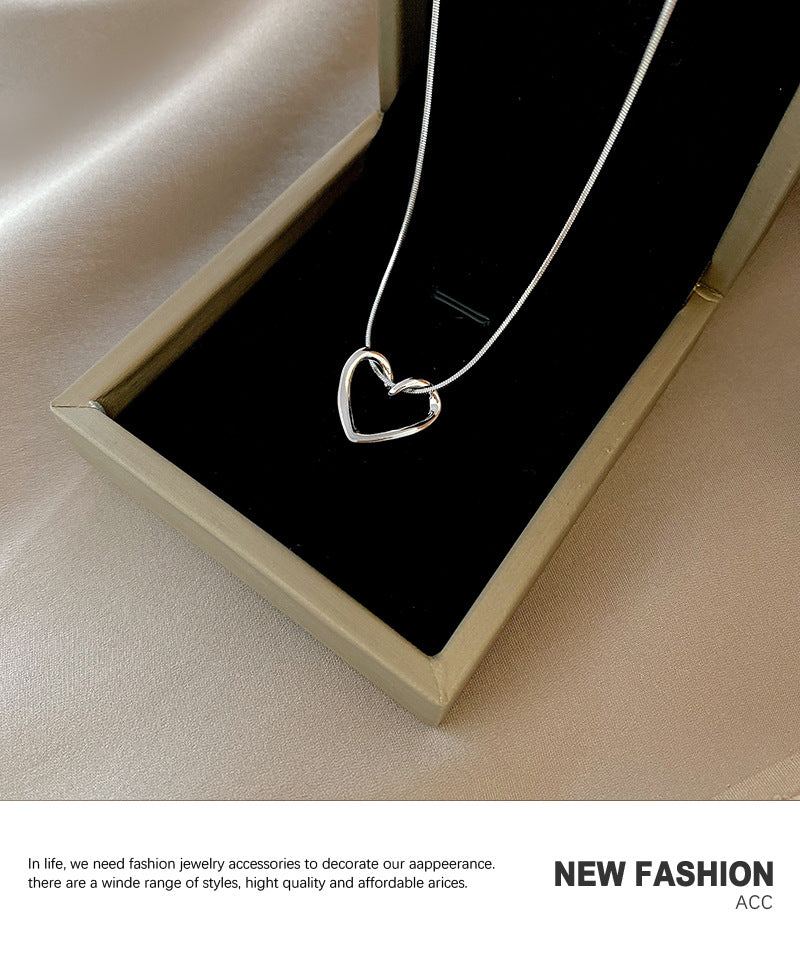 fashion heart shape titanium steel pendant necklace 1 piece