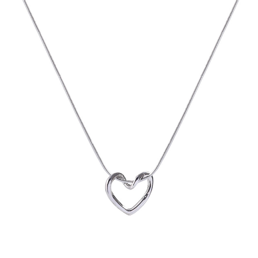 fashion heart shape titanium steel pendant necklace 1 piece