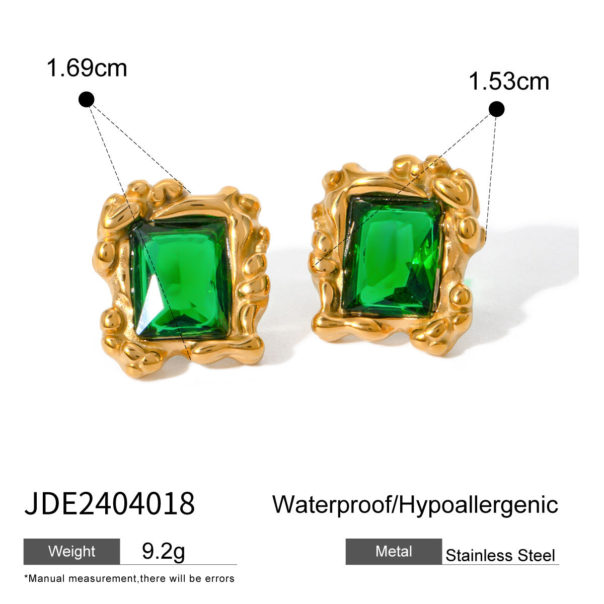 Retro Texture Green Open-end Zircon Ring