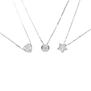 925 Sterling Silver Solitaire Box Chain Necklace