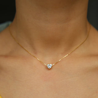 925 Sterling Silver Solitaire Box Chain Necklace