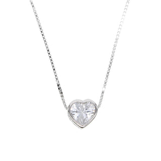 925 Sterling Silver Solitaire Box Chain Necklace