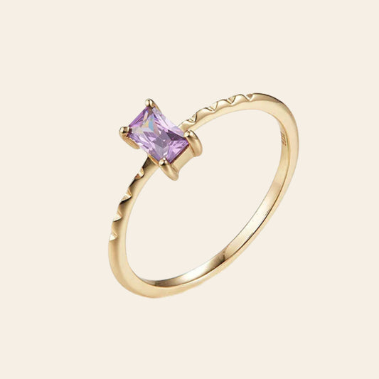 Light Luxury Vintage Purple Zircon Ring