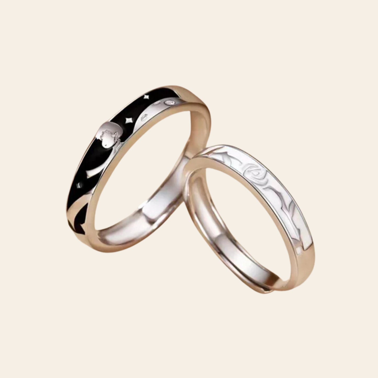 The Little Prince and Rose Couple Ring