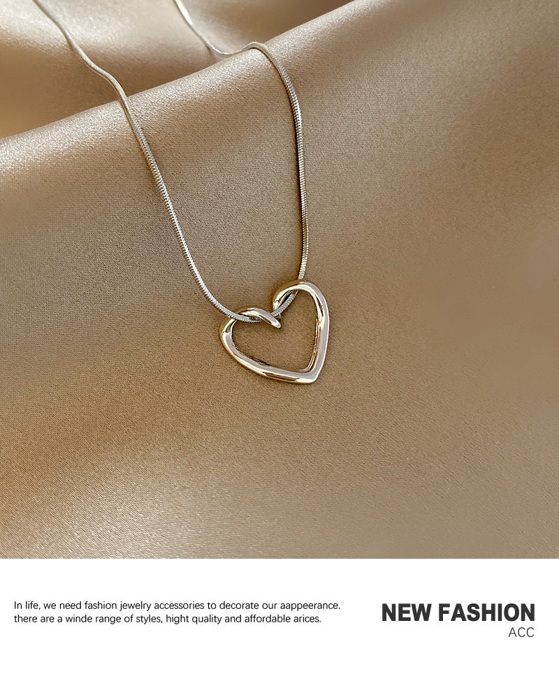 fashion heart shape titanium steel pendant necklace 1 piece