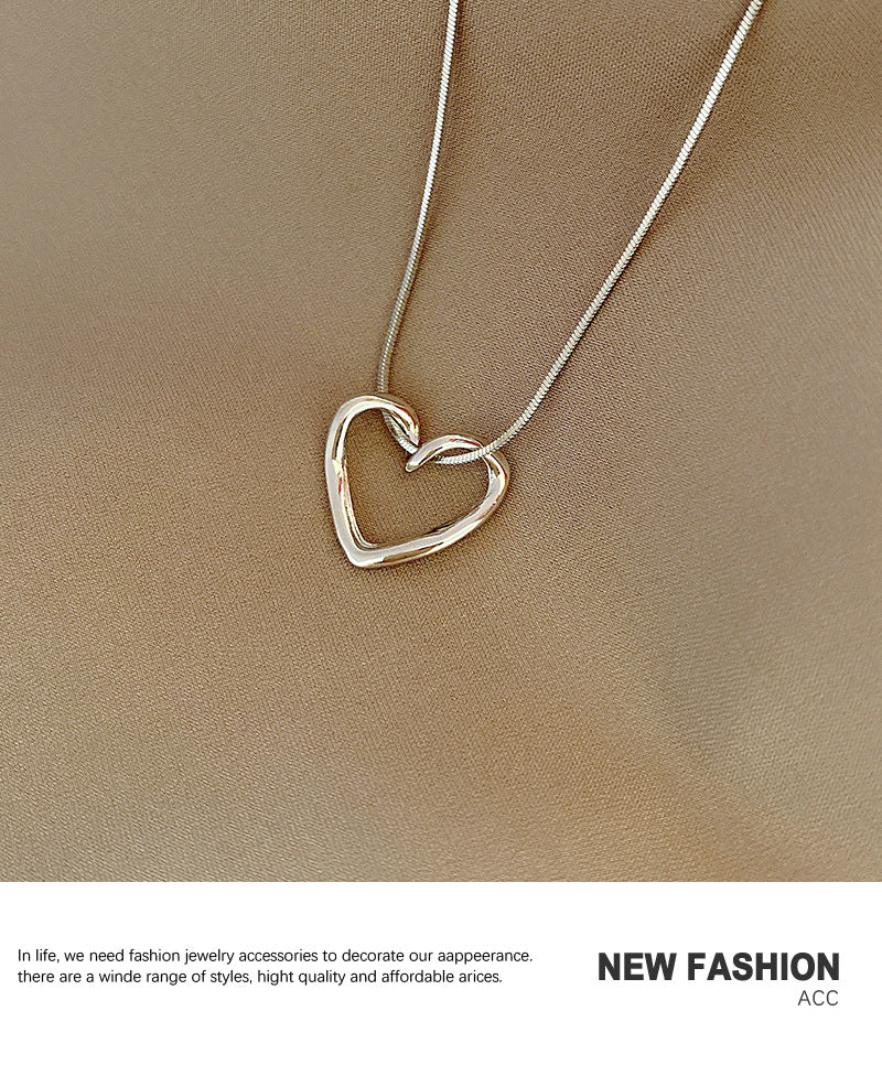 fashion heart shape titanium steel pendant necklace 1 piece