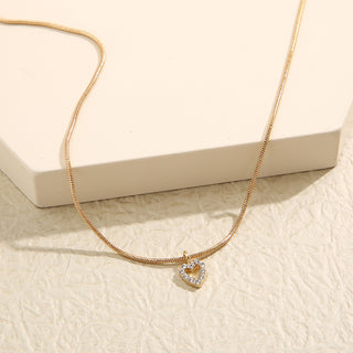 Peach Heart Pendant Necklace