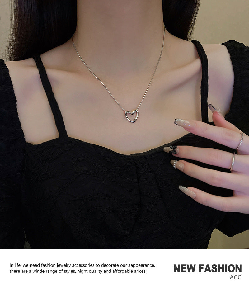 fashion heart shape titanium steel pendant necklace 1 piece