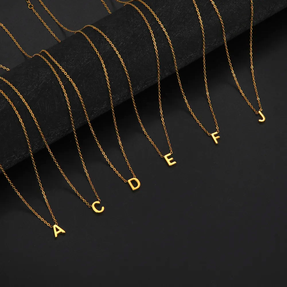 Minimalist Initial A-Z Letter Necklace for Women Alphabet Chains Jewellery, minimalist jewellery, minimalist initial pendant, gold plated minimalist pendant, gold plated jewellery, initial letter necklace, initial letter pendant, minimalist pendant, delicate pendant, initial gold plated jewellery for gift, gold plated jewellery for gift, minimal everyday gold plated jewellery, alphabet pendant, everyday fashion jewellery, initial letter necklace, initial letter gold plated pendant, 