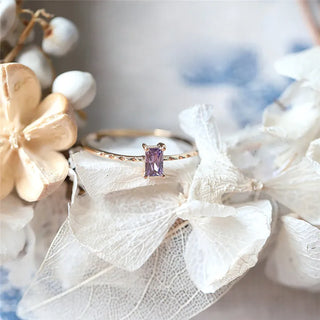 Light Luxury Vintage Purple Zircon Ring