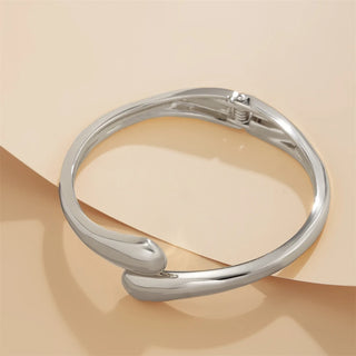 Wide Metal Bangle Ring for Women