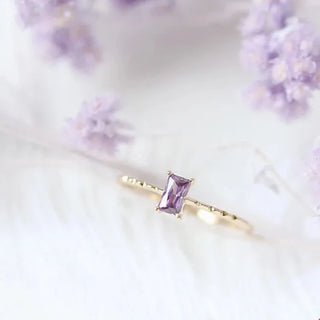 Light Luxury Vintage Purple Zircon Ring