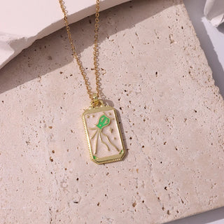 Pink Tarot Card Cute Necklace, Pink tarot card, cute accessories, cute gold plated necklace, cute gold plated pendant, minimal jewellery, everyday jewellery, zodiac sign pendant, zodiac sign jewellery, tarot pendant, gift for her, gold plated pendant, gold plated jewellery for everyday, 