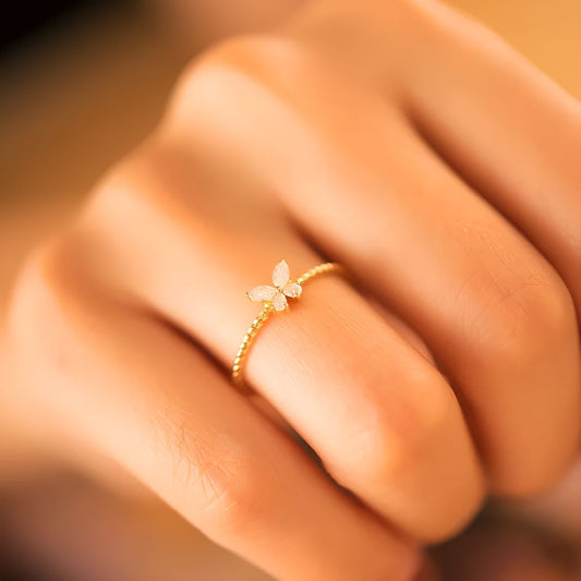 Silver Cute Butterfly Ring