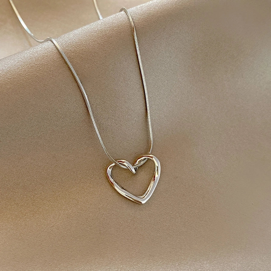 fashion heart shape titanium steel pendant necklace 1 piece